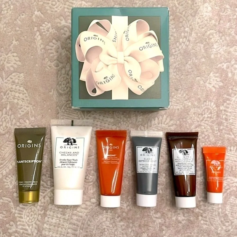 Brand New Origins Skincare 6-Piece Travel Set Eye Cream Ginzing Resurfacing